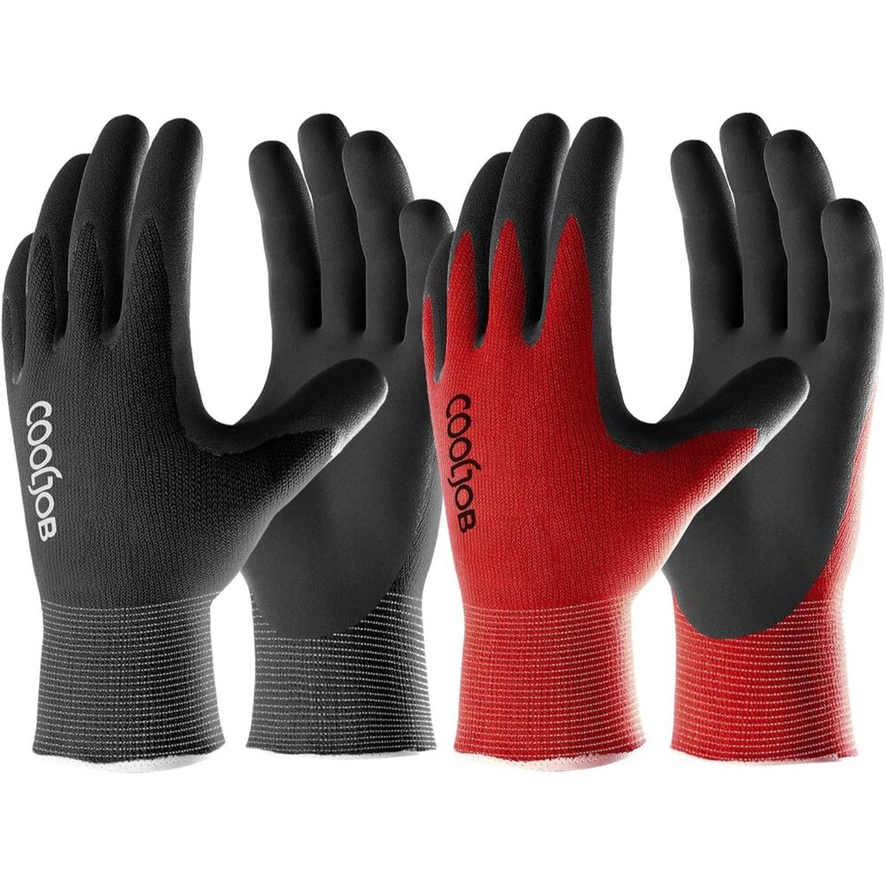 Gardening Gloves for Men, 6 Pairs Breathable Rubber Coated for Garden Weeding La